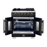 Forno Capriasca Freestanding French Door Gas Range, Convection Oven, Energy Efficient