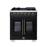 Forno Capriasca Freestanding French Door Gas Range, Convection Oven, Energy Efficient