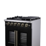 Forno Capriasca Freestanding French Door Gas Range, Convection Oven, Energy Efficient