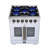 Forno Capriasca Freestanding French Door Gas Range, Convection Oven, Energy Efficient