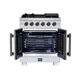 Forno Capriasca Freestanding French Door Gas Range, Convection Oven, Energy Efficient