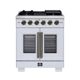 Forno Capriasca Freestanding French Door Gas Range, Convection Oven, Energy Efficient