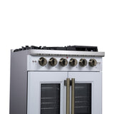 Forno Capriasca Freestanding French Door Gas Range, Convection Oven, Energy Efficient