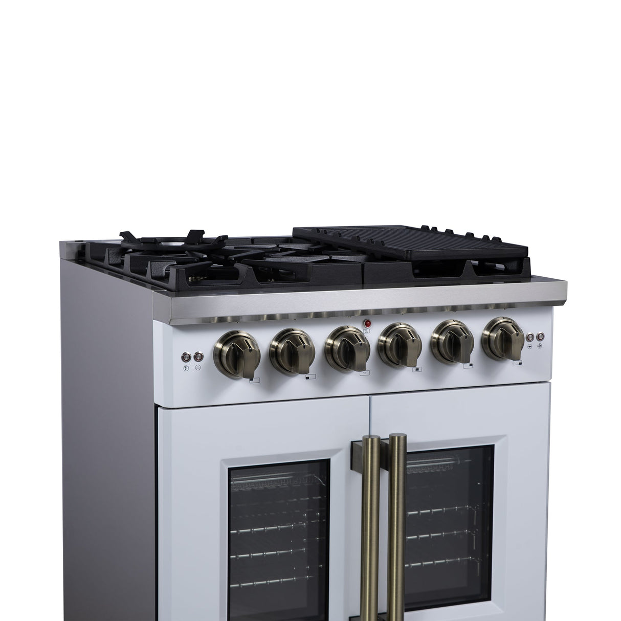 Forno Capriasca Freestanding French Door Gas Range, Convection Oven, Energy Efficient