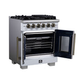 Forno Capriasca Freestanding French Door Gas Range, Convection Oven, Energy Efficient
