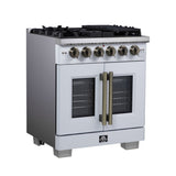 Forno Capriasca Freestanding French Door Gas Range, Convection Oven, Energy Efficient