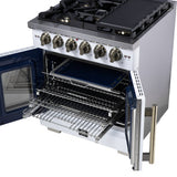 Forno Capriasca Freestanding French Door Gas Range, Convection Oven, Energy Efficient