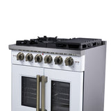 Forno Capriasca Freestanding French Door Gas Range, Convection Oven, Energy Efficient