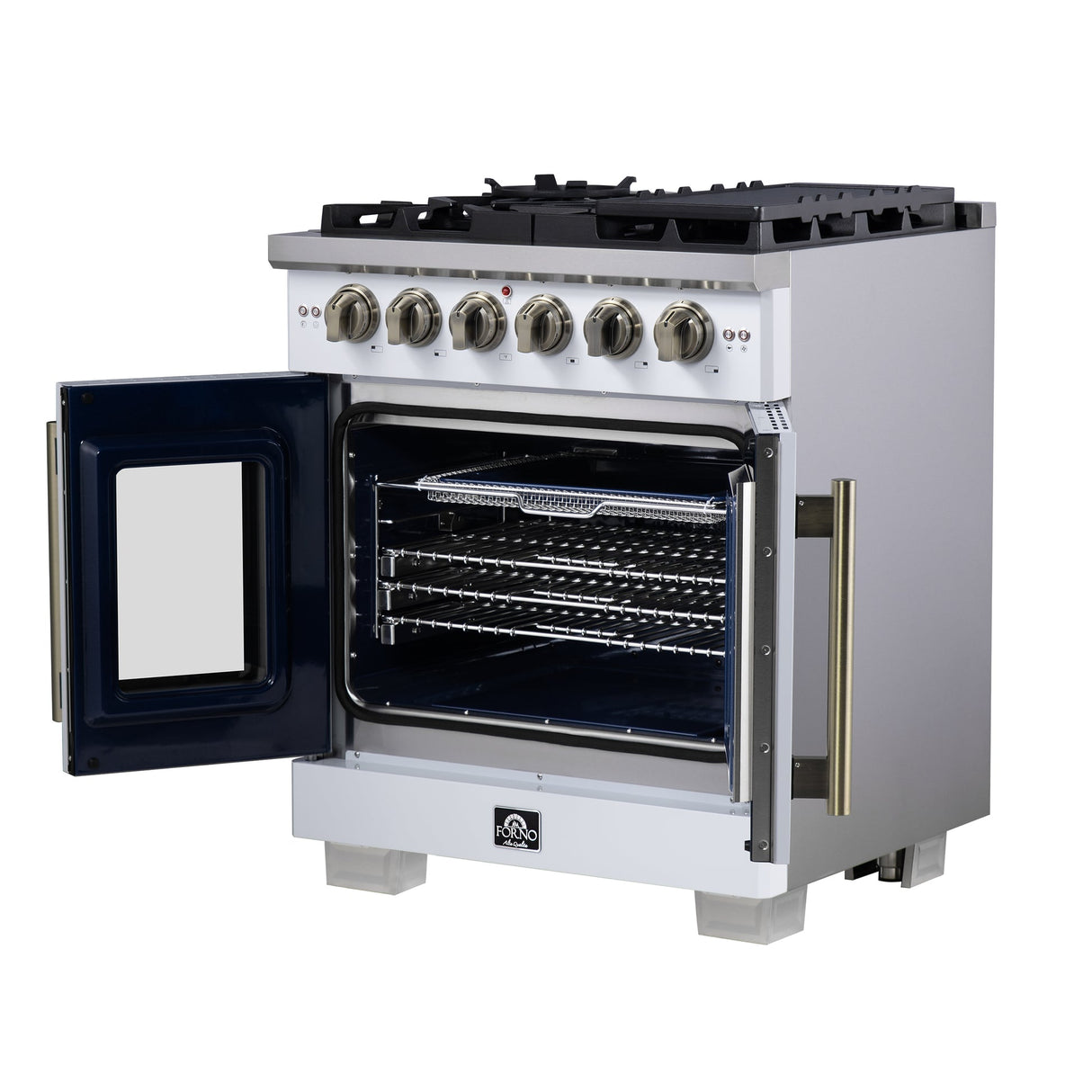 Forno Capriasca Freestanding French Door Gas Range, Convection Oven, Energy Efficient