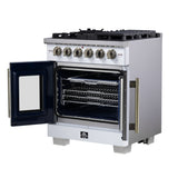 Forno Capriasca Freestanding French Door Gas Range, Convection Oven, Energy Efficient
