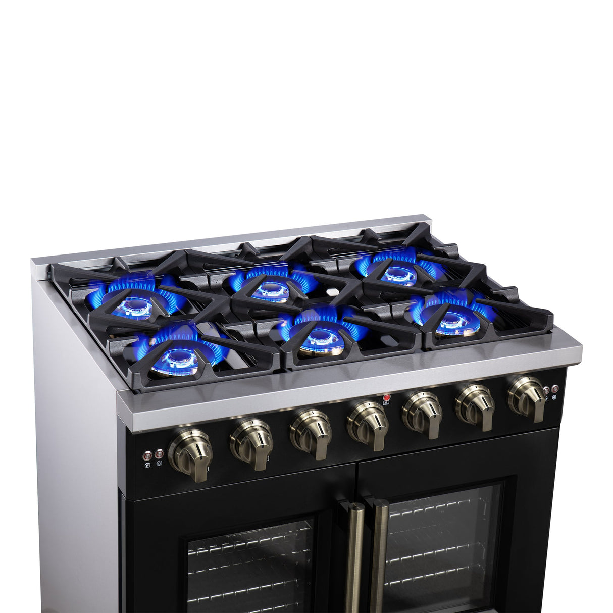 Forno Capriasca Freestanding French Door Gas Range, Convection Oven, Energy Efficient