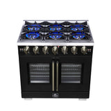Forno Capriasca Freestanding French Door Gas Range, Convection Oven, Energy Efficient