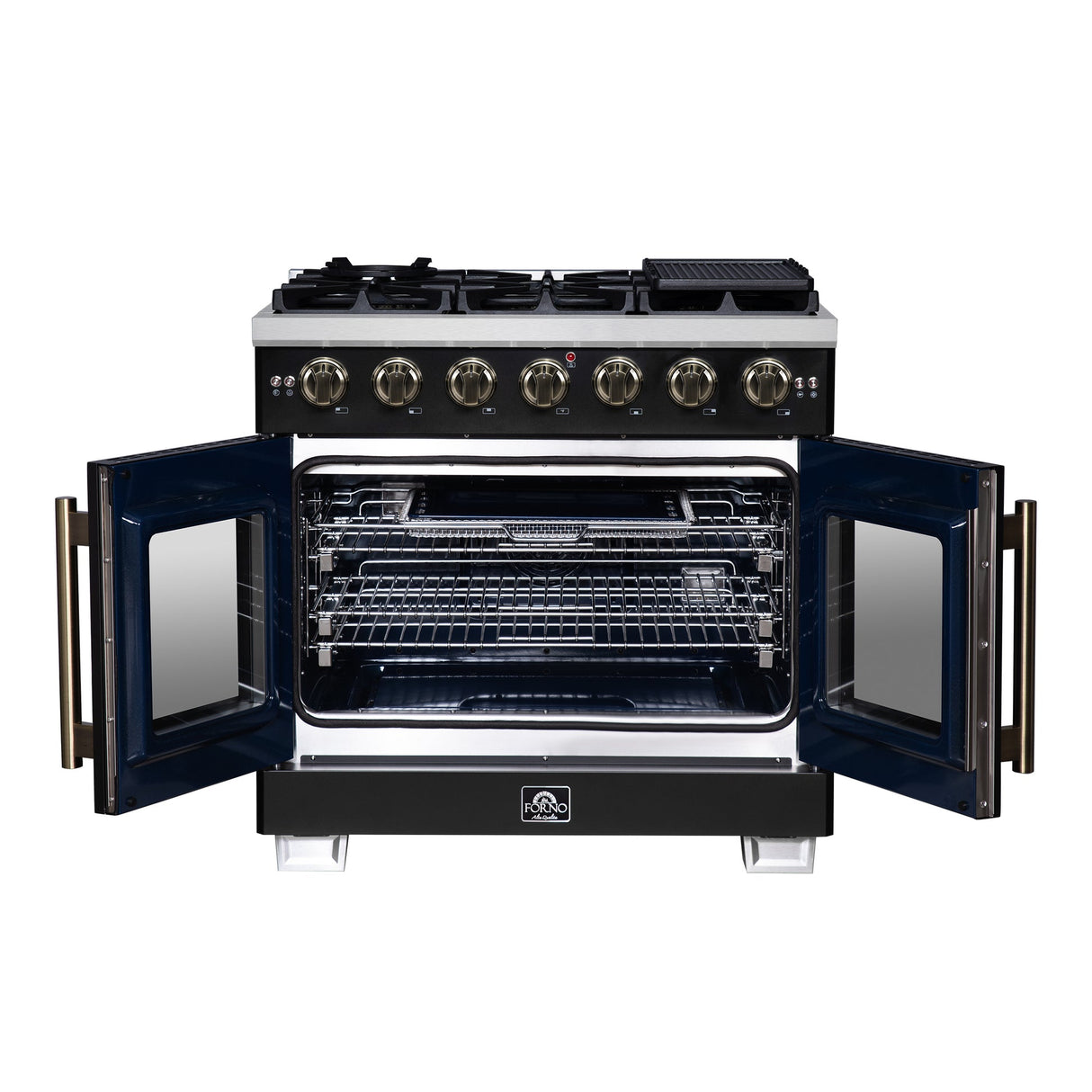 Forno Capriasca Freestanding French Door Gas Range, Convection Oven, Energy Efficient