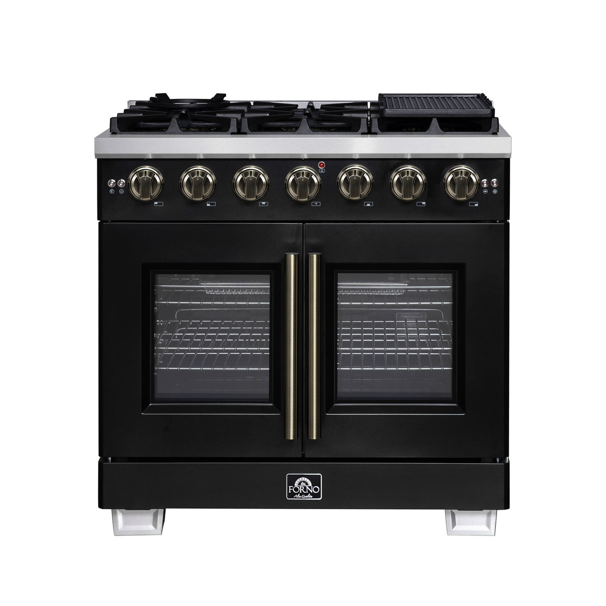 Forno Capriasca Freestanding French Door Gas Range, Convection Oven, Energy Efficient