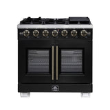 Forno Capriasca Freestanding French Door Gas Range, Convection Oven, Energy Efficient
