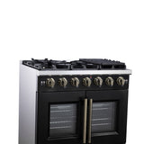Forno Capriasca Freestanding French Door Gas Range, Convection Oven, Energy Efficient
