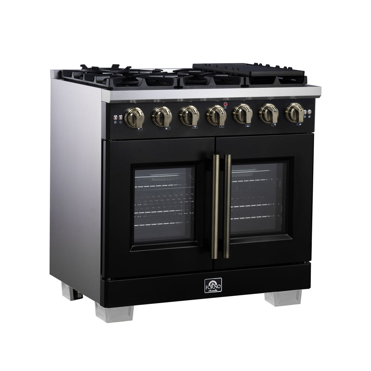 Forno Capriasca Freestanding French Door Gas Range, Convection Oven, Energy Efficient