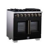 Forno Capriasca Freestanding French Door Gas Range, Convection Oven, Energy Efficient