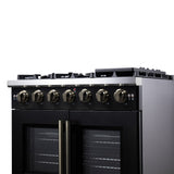 Forno Capriasca Freestanding French Door Gas Range, Convection Oven, Energy Efficient