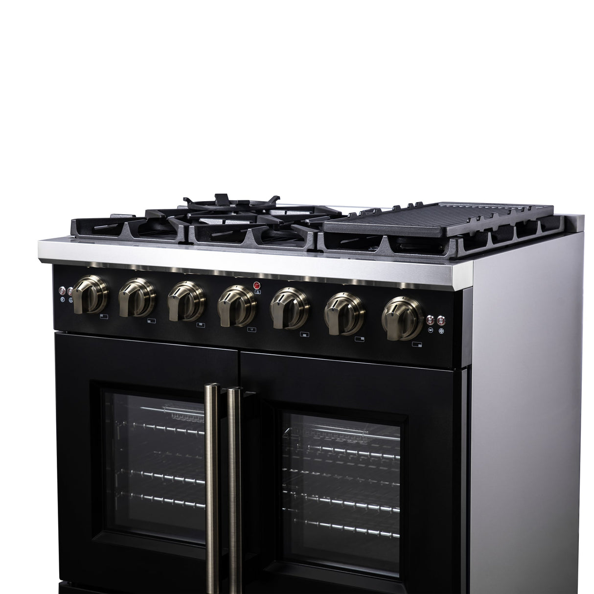 Forno Capriasca Freestanding French Door Gas Range, Convection Oven, Energy Efficient