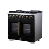Forno Capriasca Freestanding French Door Gas Range, Convection Oven, Energy Efficient