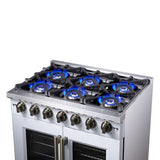 Forno Capriasca Freestanding French Door Gas Range, Convection Oven, Energy Efficient
