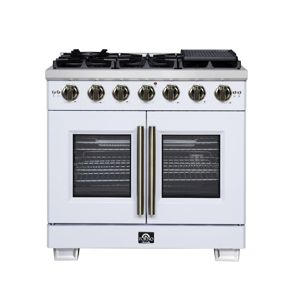 Forno Capriasca Freestanding French Door Gas Range, Convection Oven, Energy Efficient