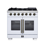 Forno Capriasca Freestanding French Door Gas Range, Convection Oven, Energy Efficient