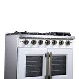 Forno Capriasca Freestanding French Door Gas Range, Convection Oven, Energy Efficient