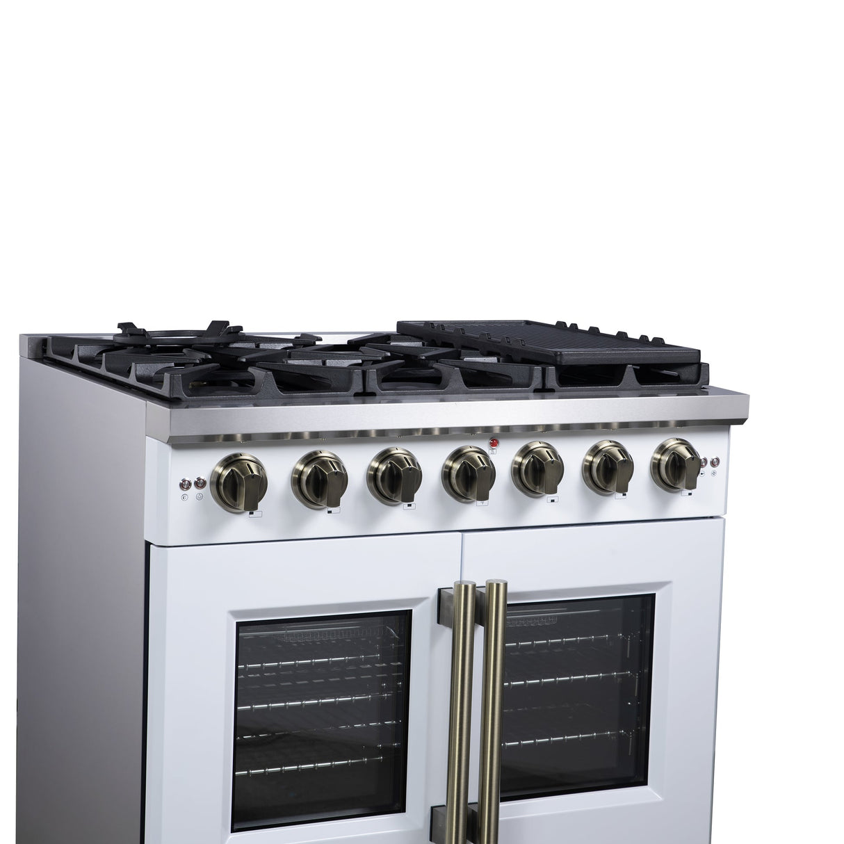 Forno Capriasca Freestanding French Door Gas Range, Convection Oven, Energy Efficient