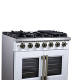 Forno Capriasca Freestanding French Door Gas Range, Convection Oven, Energy Efficient