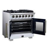 Forno Capriasca Freestanding French Door Gas Range, Convection Oven, Energy Efficient