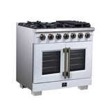 Forno Capriasca Freestanding French Door Gas Range, Convection Oven, Energy Efficient