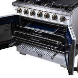 Forno Capriasca Freestanding French Door Gas Range, Convection Oven, Energy Efficient