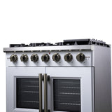 Forno Capriasca Freestanding French Door Gas Range, Convection Oven, Energy Efficient
