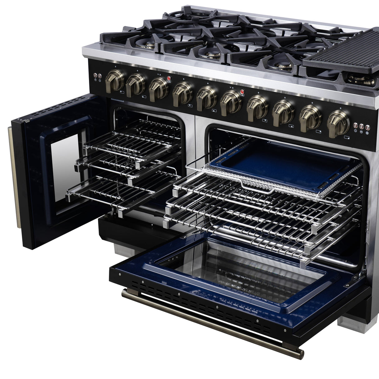 Forno Capriasca Freestanding French Door Gas Range, Convection Oven, Energy Efficient