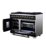 Forno Capriasca Freestanding French Door Gas Range, Convection Oven, Energy Efficient