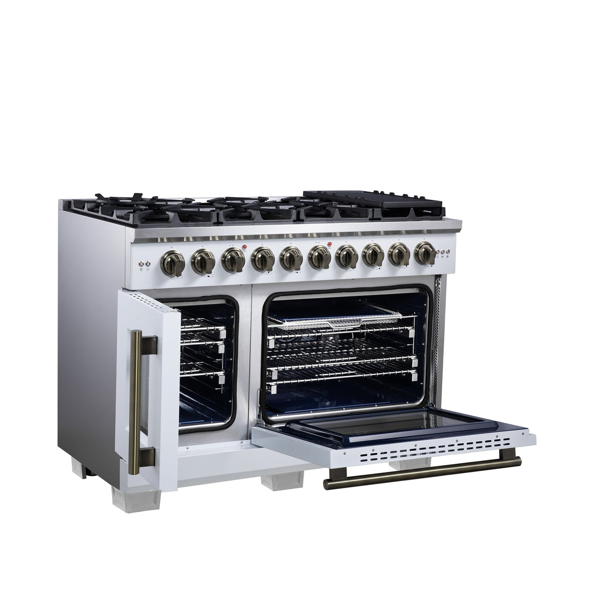 Forno Capriasca Freestanding French Door Gas Range, Convection Oven, Energy Efficient
