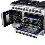 Forno Capriasca Freestanding French Door Gas Range, Convection Oven, Energy Efficient