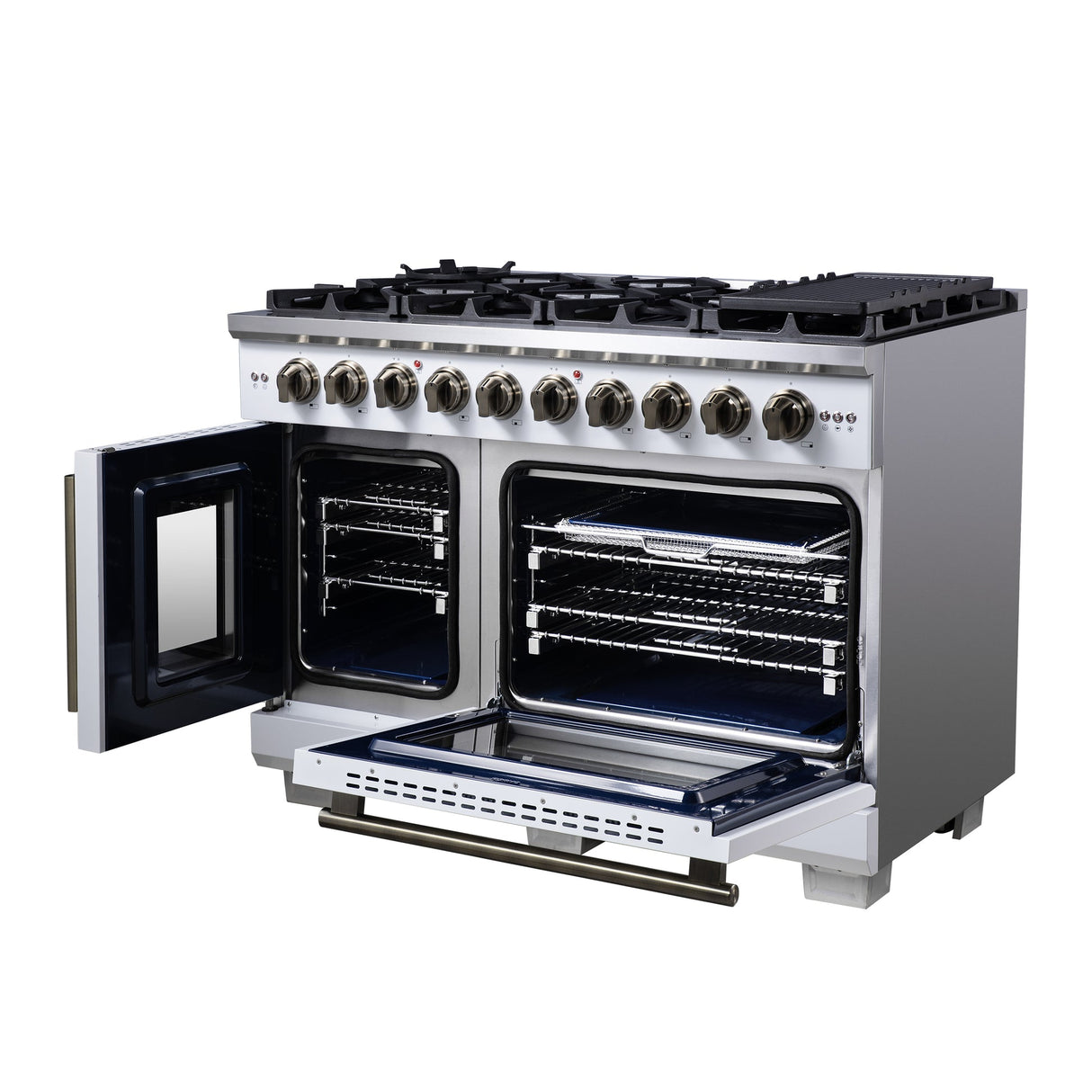 Forno Capriasca Freestanding French Door Gas Range, Convection Oven, Energy Efficient