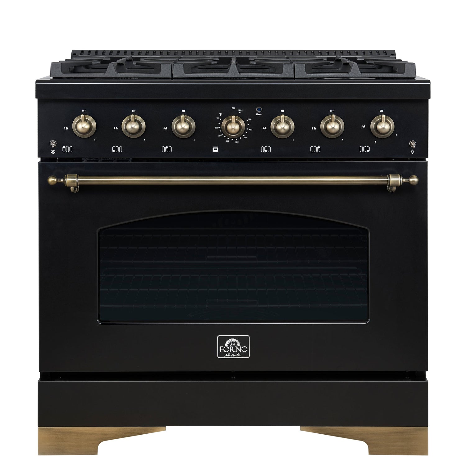 Forno Antico Freestanding Gas Range, Antique Brass Design, Convection Oven, Energy Efficient