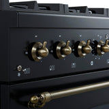 Forno Antico Freestanding Gas Range, Antique Brass Design, Convection Oven, Energy Efficient