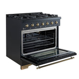 Forno Antico Freestanding Gas Range, Antique Brass Design, Convection Oven, Energy Efficient