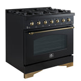 Forno Antico Freestanding Gas Range, Antique Brass Design, Convection Oven, Energy Efficient