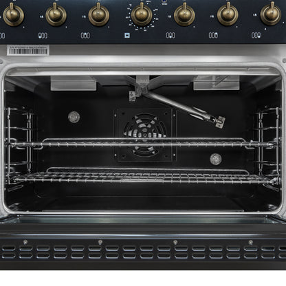 Forno Antico Freestanding Gas Range, Antique Brass Design, Convection Oven, Energy Efficient