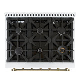 Forno Antico Freestanding Gas Range, Antique Brass Design, Convection Oven, Energy Efficient