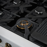 Forno Antico Freestanding Gas Range, Antique Brass Design, Convection Oven, Energy Efficient