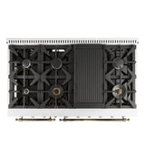 Forno Antico Freestanding Gas Range, Antique Brass Design, Convection Oven, Energy Efficient