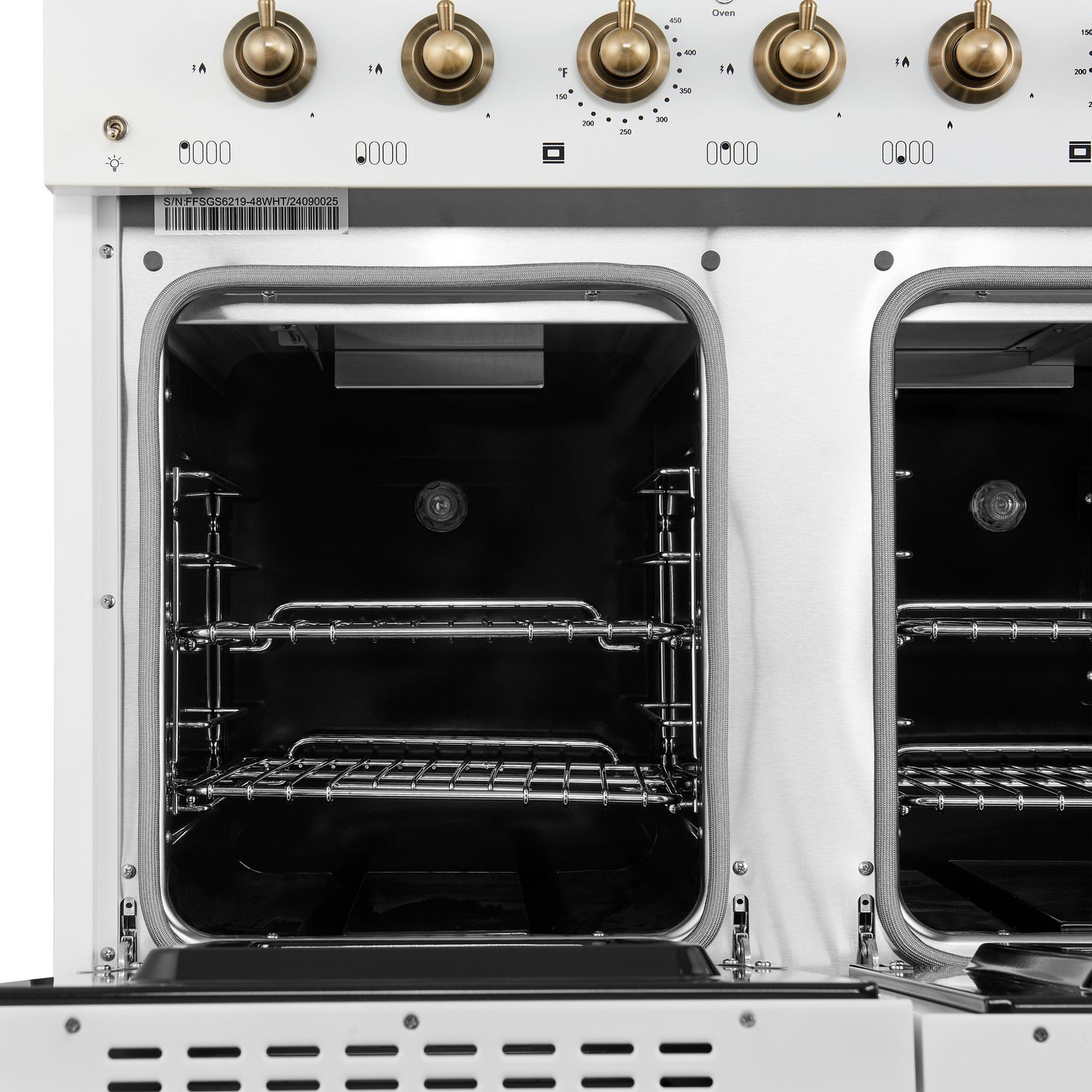 Forno Antico Freestanding Gas Range, Antique Brass Design, Convection Oven, Energy Efficient