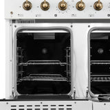 Forno Antico Freestanding Gas Range, Antique Brass Design, Convection Oven, Energy Efficient